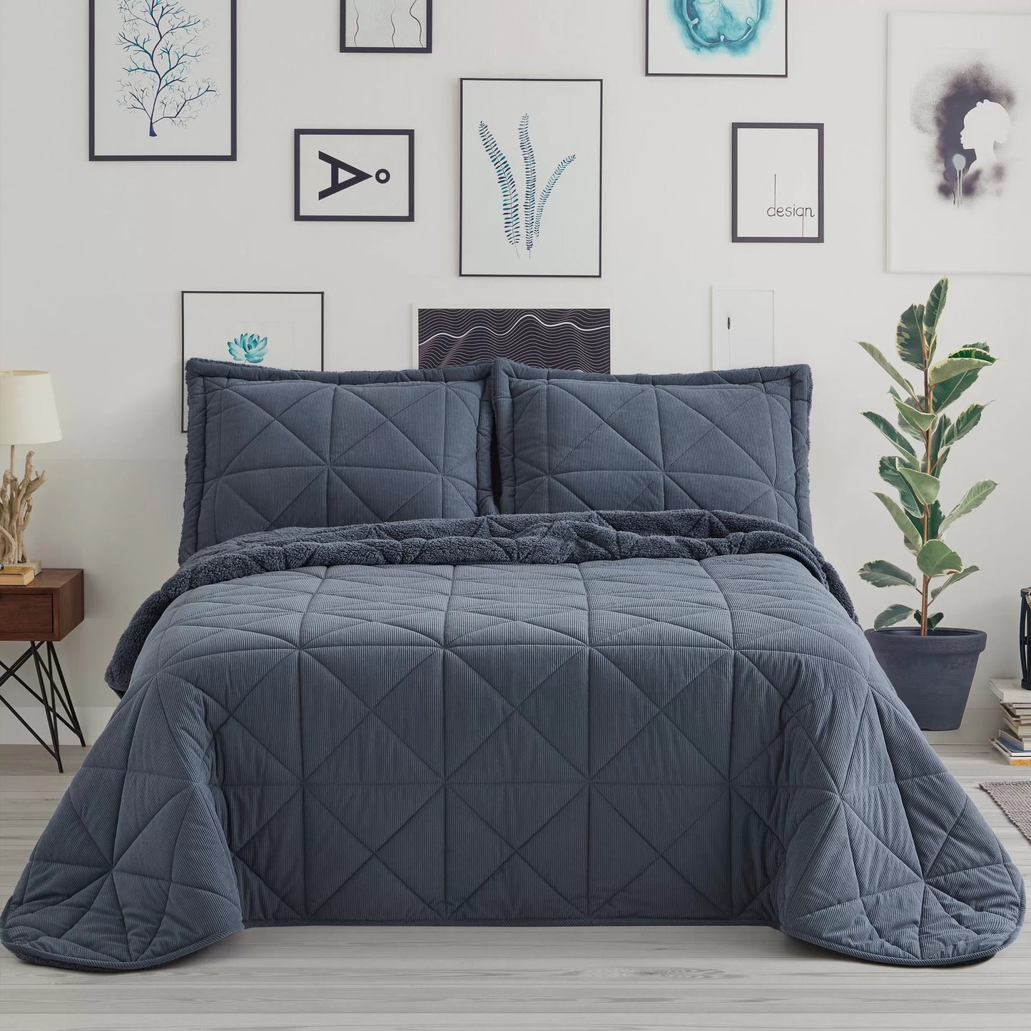 Couette effet mouton toucher velours camel - Aruna